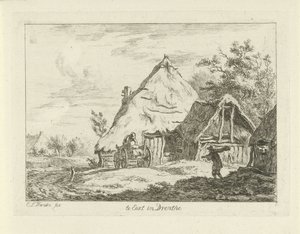 Vagn för en gård Te Eext i Drenthe (titel på objekt) Landskap (1-6) (serietitel) av Carel Lodewijk Hansen