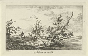 Ryttare i ett landskap Te Kockange i Drenthe (titel på objekt) Landscapes (A-F) (serietitel) av Carel Lodewijk Hansen