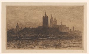 Utsikt över Köln på natten