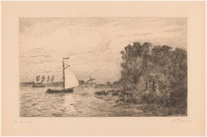 Utsikt över Vecht nära Weesp La Vecht près Weesp (originaltitel) av Carel Nicolaas Storm van 
