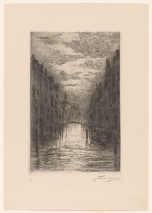 Kanal i Dordrecht på natten Dordrecht. Canal, effet de soir (originaltitel)