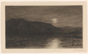 Landskap i månsken på Villa Caprera av Carel Nicolaas Storm van 