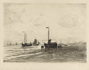 På stranden i Katwijk av Carel Nicolaas Storm van 