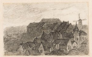 Stadsbild på Kleve med väderkvarn
