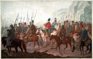 Uralkosackernas mars genom Böhmen av Carl Adolph Heinrich Hess