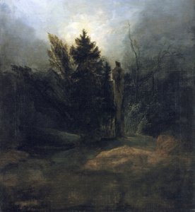 Minnesmärke i skogen av Carl Blechen