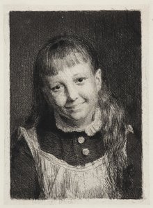 Den skrattande tjejen. Porträtt av Ida Alma Bloch av Carl Bloch