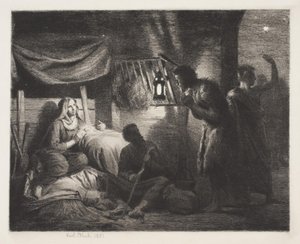 Tillbedjan av herdarna av Carl Bloch