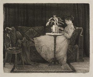 Läsande dam av Carl Bloch
