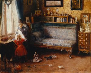 Hjälpande mamma, 1892 av Carl Christian Ferdinand Wentorf