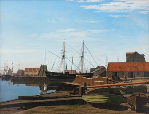 Utsikt över Larsen Square nära Köpenhamns hamn av Carl Dahl