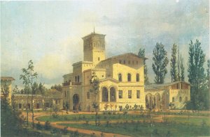 Utsikt över fasanbyggnaden nära Schloss Charlottenhof av Carl Daniel Freydanck