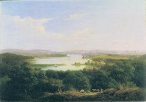 utsikt från Kirchberg (kyrkbacken) nära Nedlitz