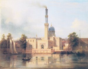 vy över det nya ångloket nära Sanssouci av Carl Daniel Freydanck