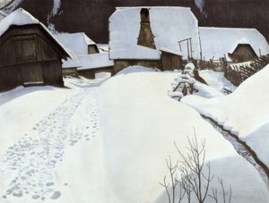 Bondgård på vintern av Carl Ederer
