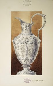 Design av en Ewer. Serien Storprinsessan Maria Pavlovnas hemgift, 1907-1908