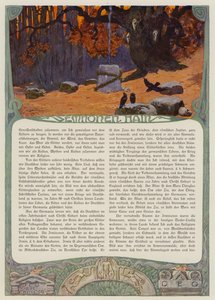 Grove of Fetters of the Semnones (färg litho) av Carl Emil Doepler