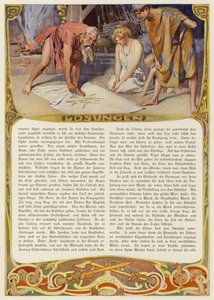 Läser runorna (färg litho) av Carl Emil Doepler