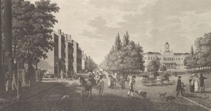 Broadway and City Hall in New York Broadway-Gatan Och Rådhuset i New York, 1824. av Carl Fredrik Akrell