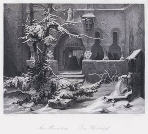 Klostret (gravyr) av Carl Friedrich (after) Lessing