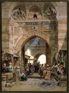 Bazaar Scene, 1875 (wc på papper)