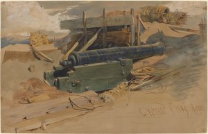 Kanon vid ett bolverk av Carl Friedrich Heinrich Werner