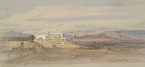 Romerskt landskap med San Giovanni in Laterano av Carl Friedrich Heinrich Werner