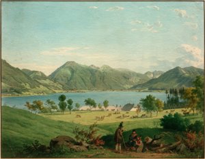 Tegernsee nära Kaltenbrunn av Carl Friedrich Heinzmann