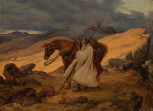 Korsfarare på vakt i bergen. 1836