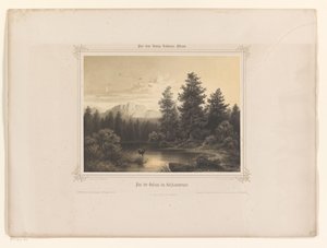 Utsikt över ett vatten i Salzkammergut Flus der Gossau im Salzkammergut (titel på objekt) Album presenterat för Louis I av Bayern (serietitel) König-Ludwigs album (serietitel) av Carl Friedrich Würthle