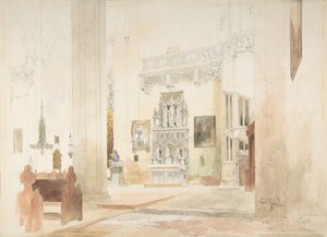 Interiör av Saint Severin-kyrkan i Erfurt, 1855. av Carl Georg Anton Graeb