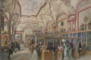 Marmorhallen i Ambraser Gallery i Lower Belvedere, Wien, 1876
