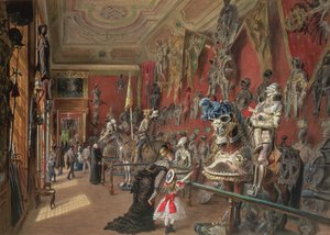 Det andra vapenrummet i Ambraser Gallery of the Lower Belvedere, 1875 (wc)