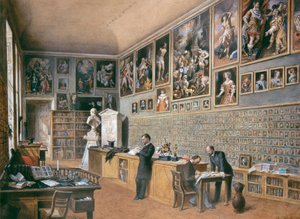 Biblioteket, även kontoret för tjänstemännen för Ambras-samlingen (porträttsamling)
