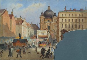 Peterskirche i Wien sett från Graben