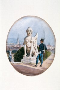 En infanterist i vaktvakt framför Upper Belvedere av Carl Goebel d. J.