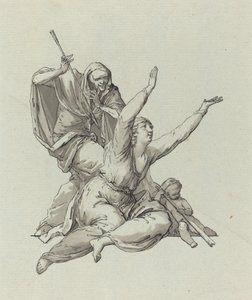 Death Stalking a Woman av Carl Gotthard Langhans