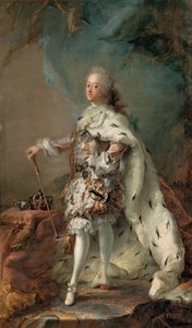 Porträtt av Frederik V i salvningsdräkt av Carl Gustaf Pilo