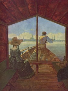 En gondol på Elbe nära Dresden av Carl Gustav Carus