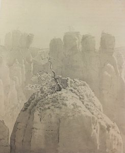 Tyska: Vy från Bastei-bron i Saxiska Schweiz till Kleine Gans av Carl Gustav Carus