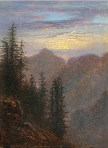 Berglandskap i skymningen av Carl Gustav Carus