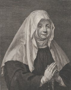 Porträtt av en bedjande nunna, ca. 1771. av Carl Guttenberg