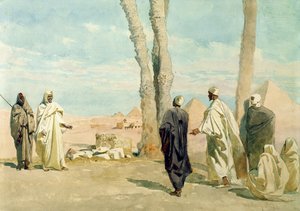 Beduin från Saharaöknen gör förfrågningar i Giza, 1859