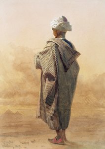 Kairo, en arab i skymningen före pyramiderna av Carl Haag