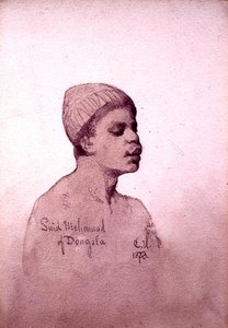 Said Mohamad från Dongola (Sudan) 1873 (penna och tvätt på papper) av Carl Haag