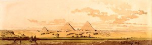 Pyramiderna i Giza, 1859 (wc på papper) av Carl Haag