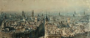 Utsikt över London från monumentet ser norrut, 1848