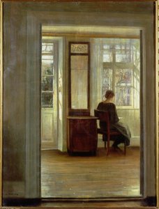 A Lady in an Interior (olja på duk) av Carl Holsoe