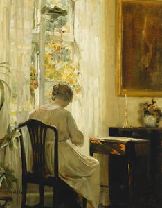 En kvinna i ett interiör av Carl Holsoe