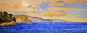 Santa Margherita och Aegeri Sea (akvarell på papper)